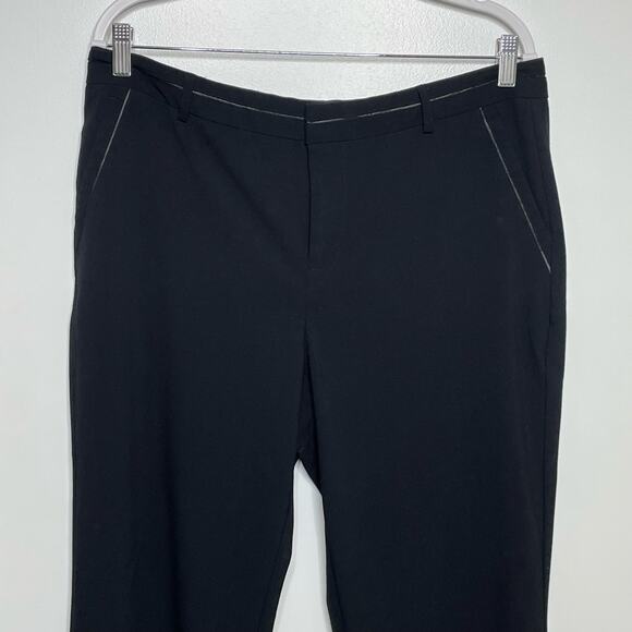 Dana Buchman Bootcut Pants Trouser High Rise Flat Front Flared Leg Black 12 - Picture 5 of 12